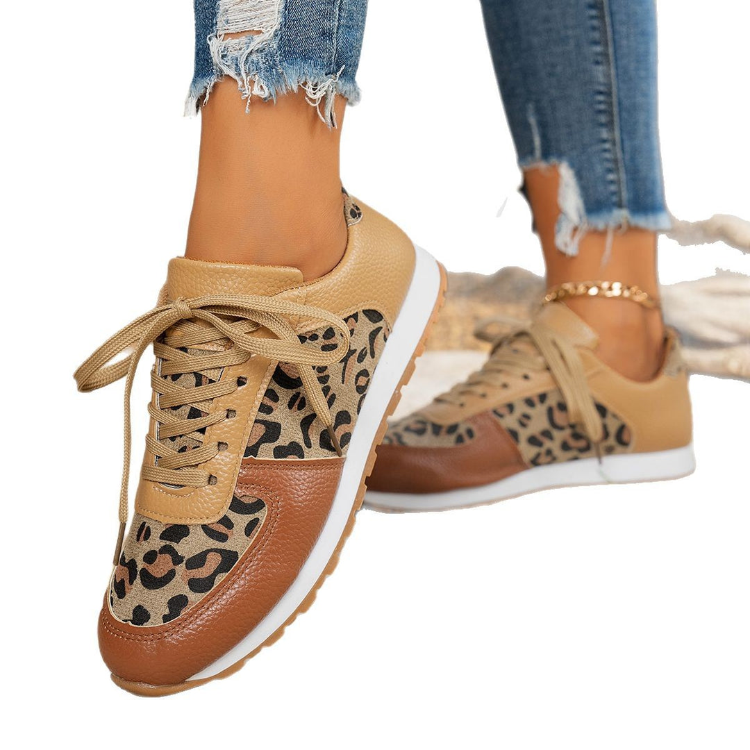 Women's sneakers with leopard print and breathable sole Lune London