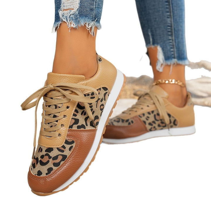 Women's sneakers with leopard print and breathable sole Lune London