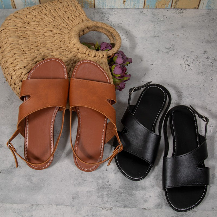 Elegant heeled sandals for ladies with open heel and adjustable strap Lune London