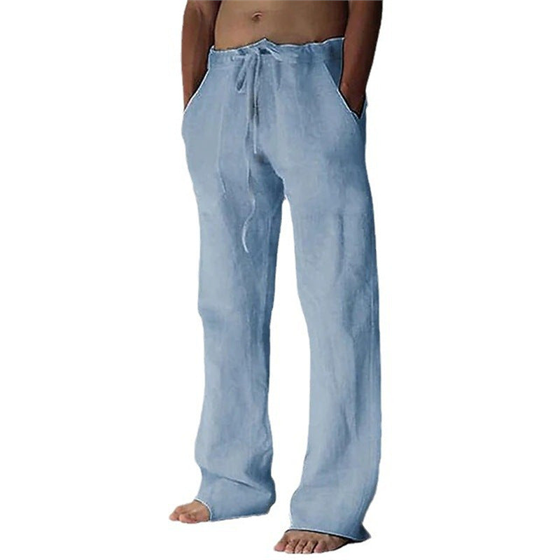 Casual linen pants for men with adjustable waist and side pockets Lune London