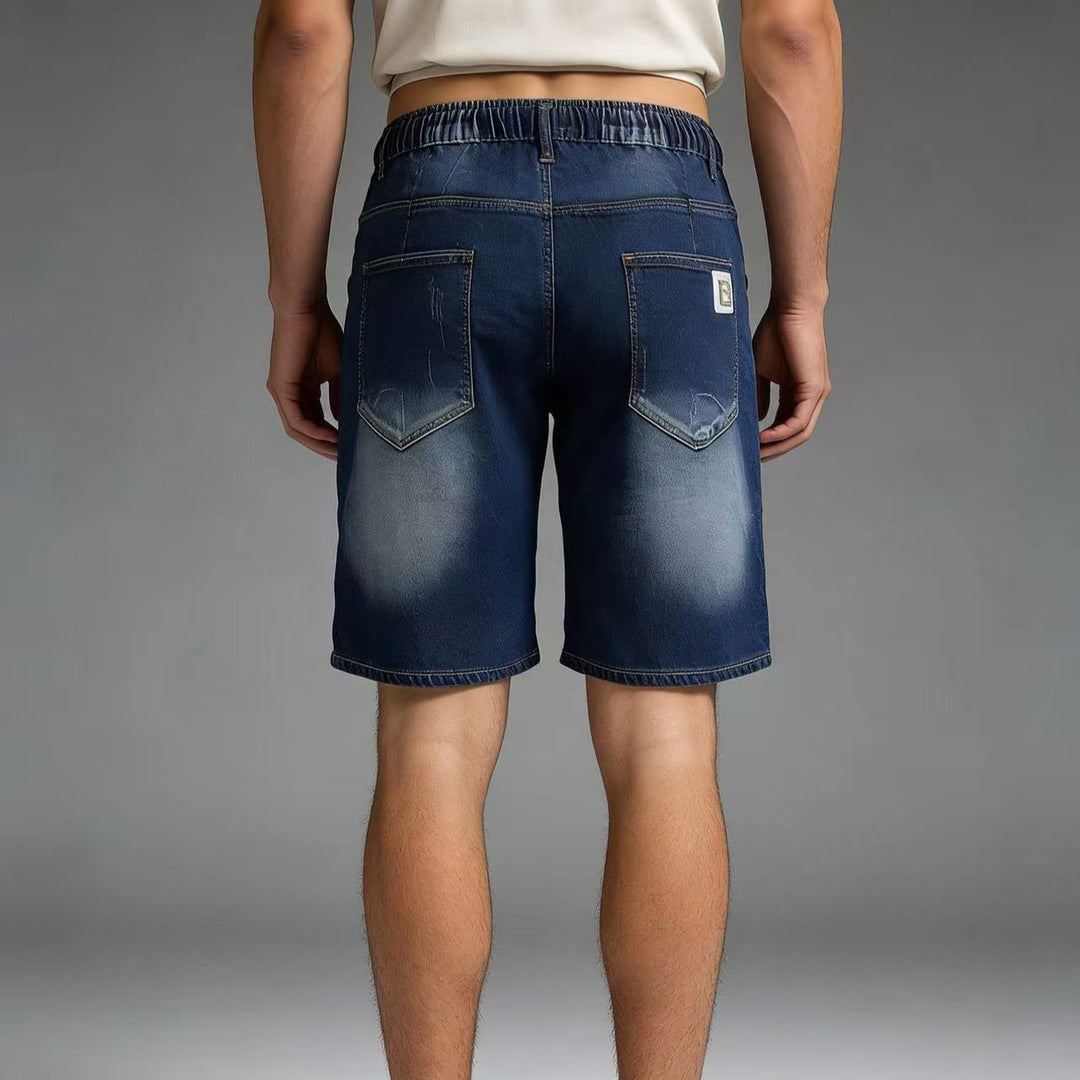 Men's comfortable denim shorts with elastic waistband and casual design Lune London