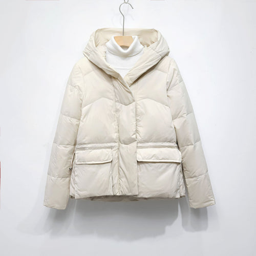 Quilted winter jacket for women with trendy pockets and hood Lune London