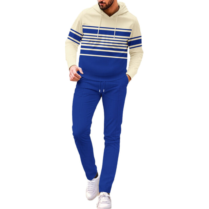 Men Sportiver Hoodie with textured design and trendy stripes Lune London