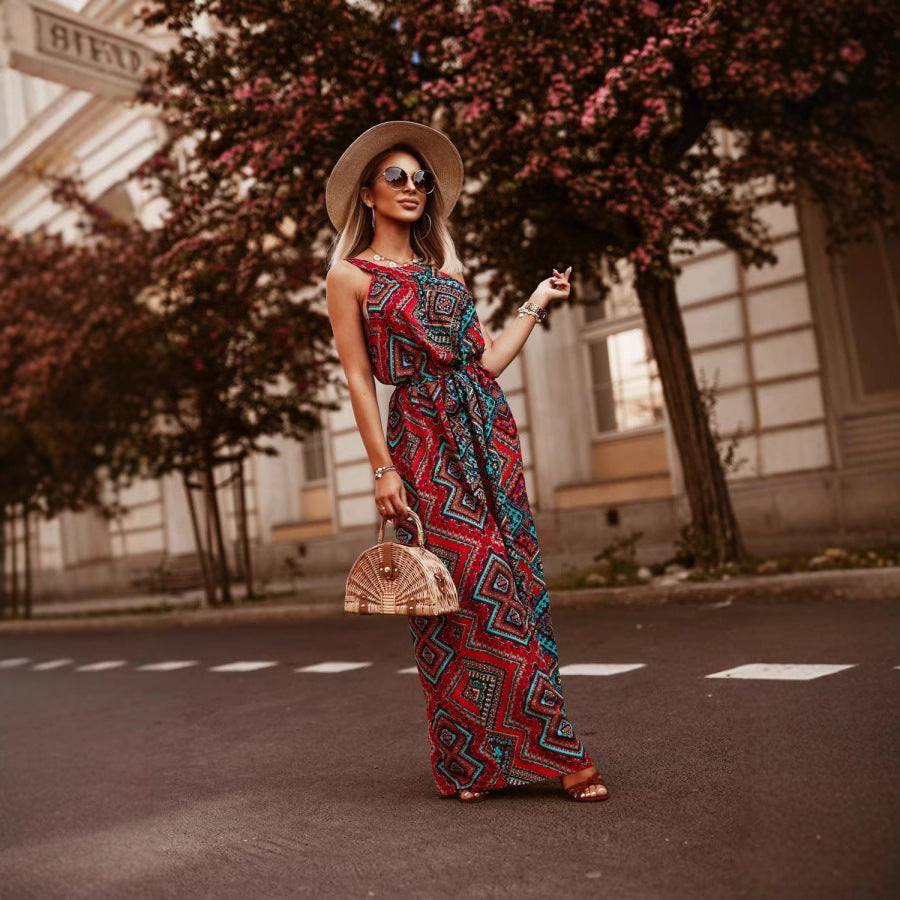 Chic Floral Print Maxi Dress