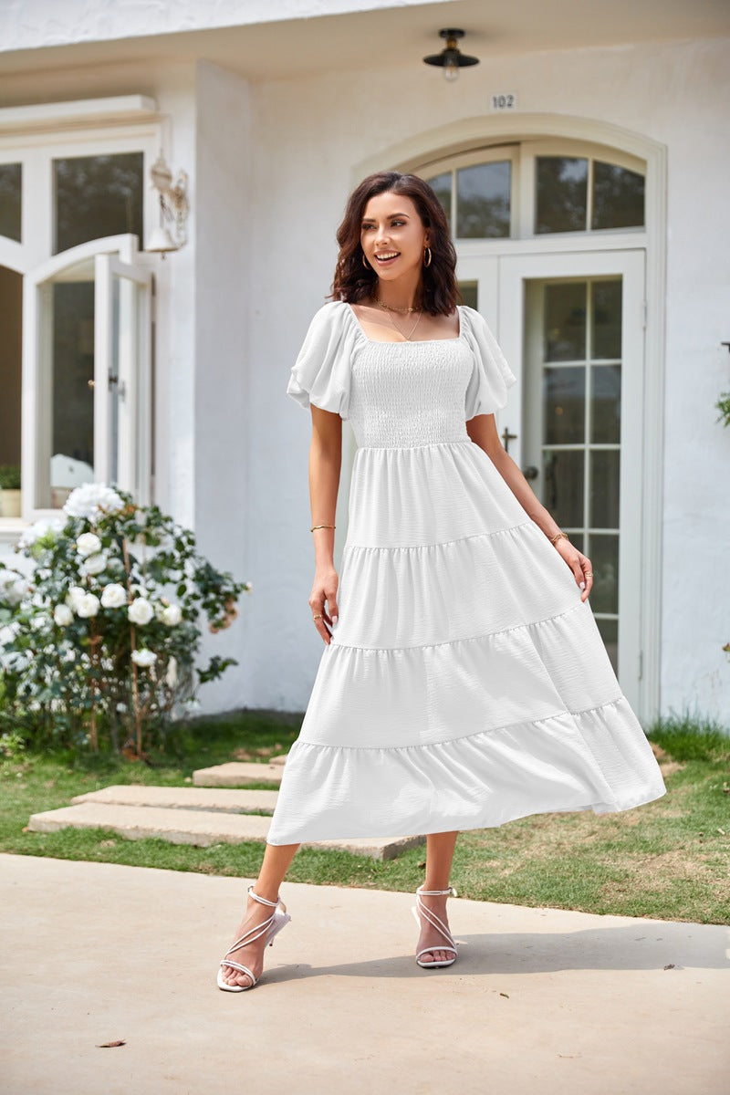 Maxi dress for women with slightly voluminous sleeves Lune London