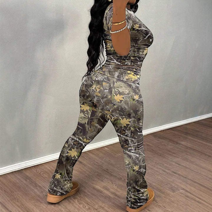 Ladies Camouflage Print Lounge Set Lune London