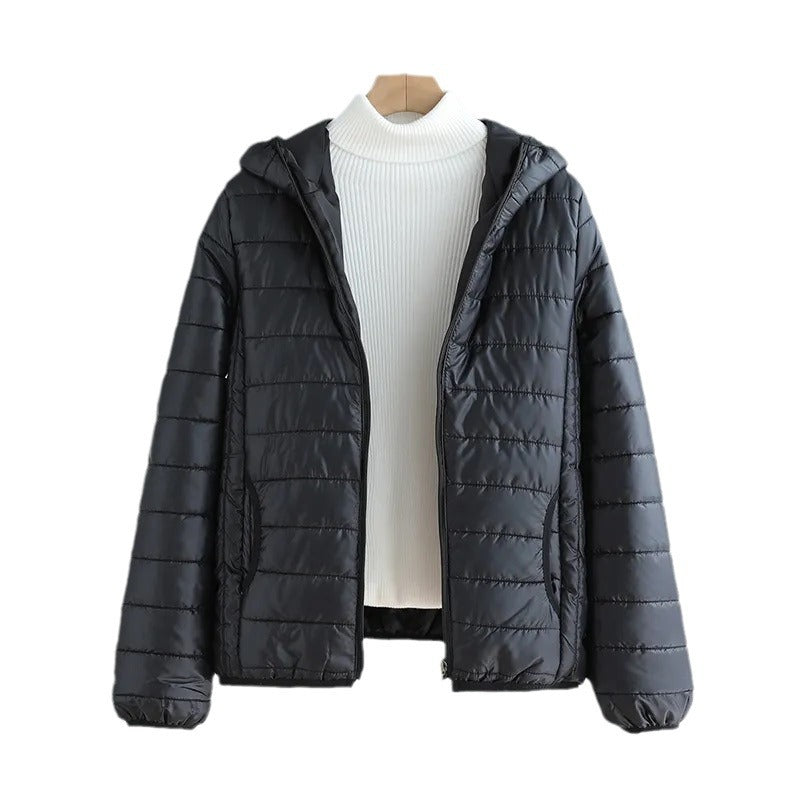 Ladies quilted transitional jacket with hood and modern cut Lune London