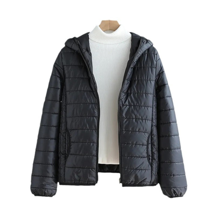 Ladies quilted transitional jacket with hood and modern cut Lune London