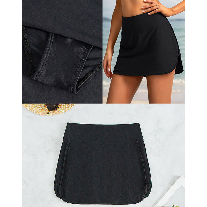 Women’s Swim Skirt with Side Slit and Elastic Waistband Lune London