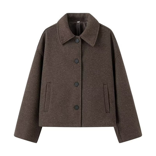 Ladies short wool coat in oversized style with button closure Lune London