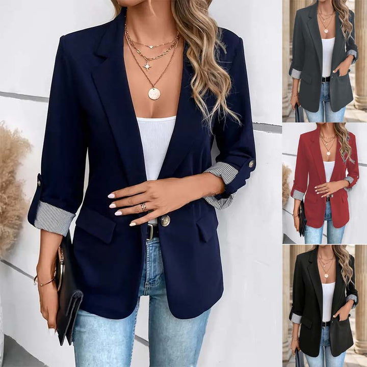 Chic blazer jacket for women with contrasting sleeve details Lune London