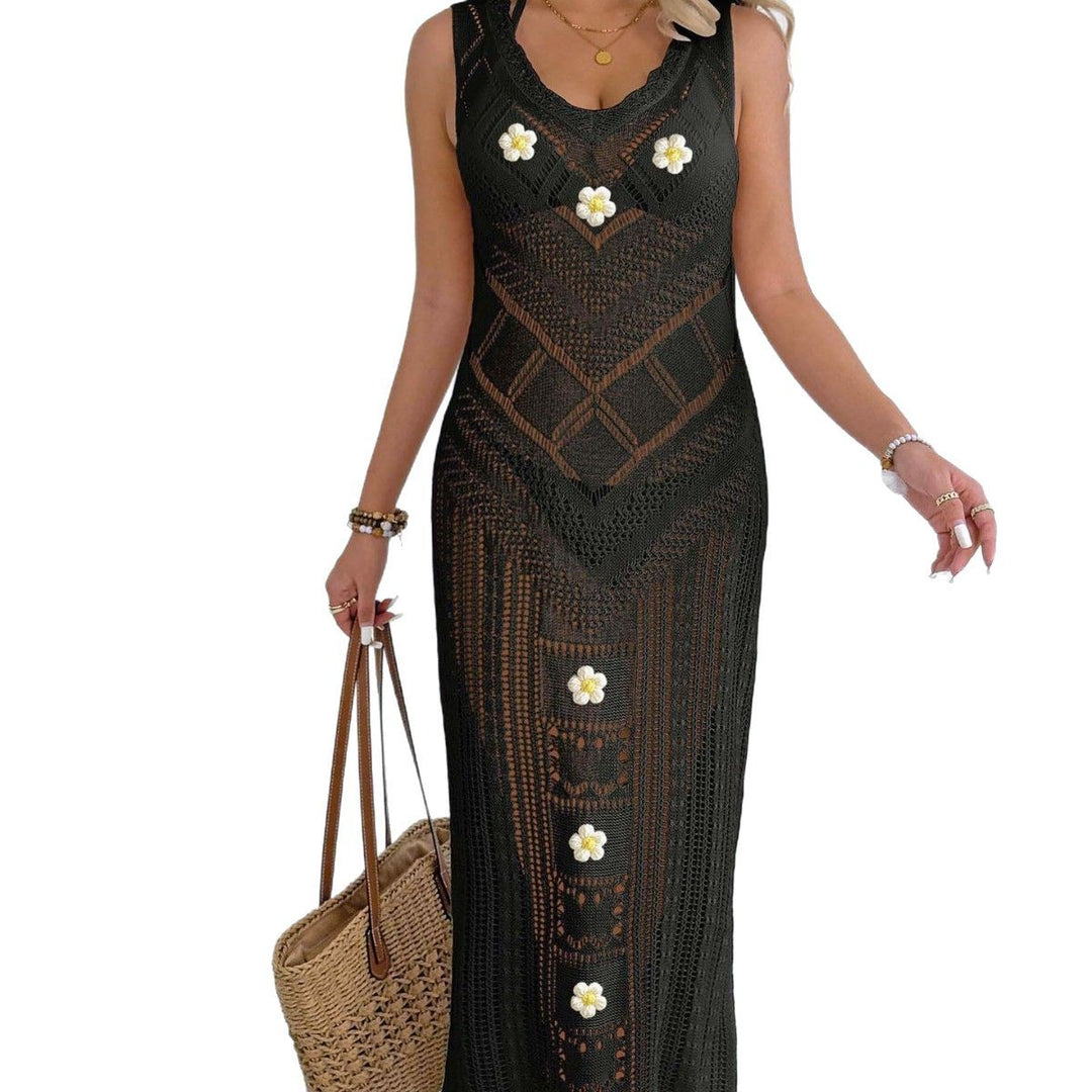 Ladies Bohemian Crochet Maxi Covering Dress Lune London