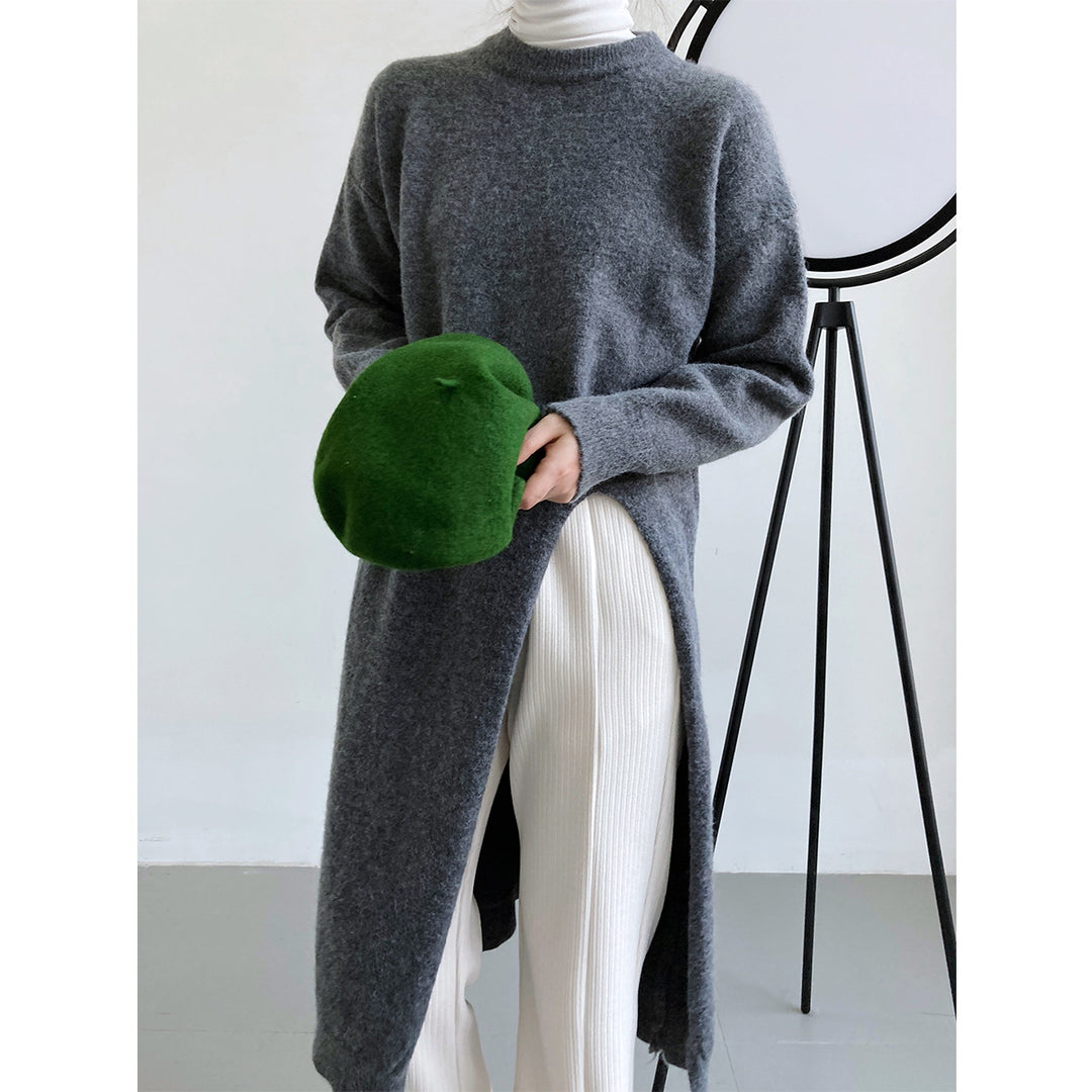 Pull en tricot pour femmes avec manches longues et élégant col rond Chic & Stil
