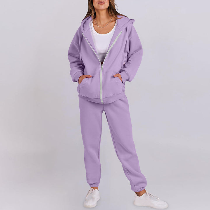 Casual women's sports set with hood and zipper Lune London