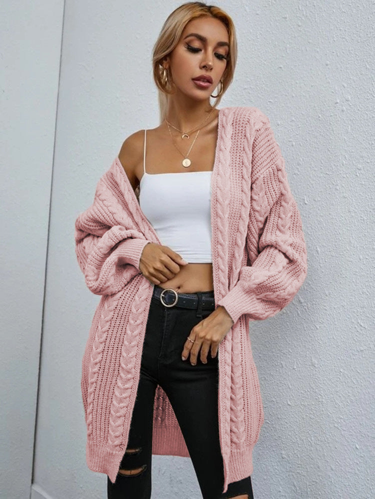 Cardigan en tricot épais pour femmes avec motif en cable décoratif et coupe décontractée Chic & Stil