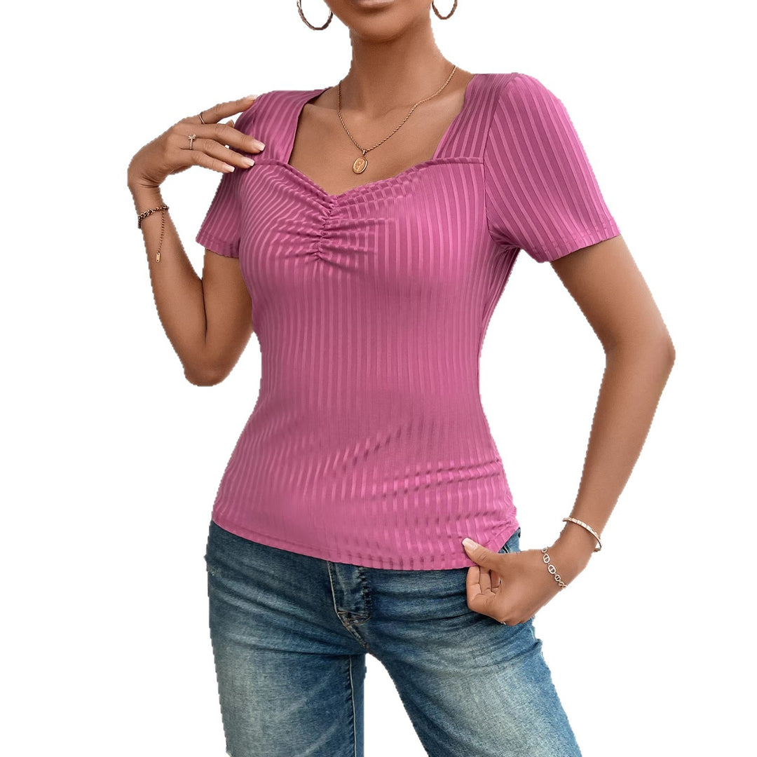Chic & Stil women's stylish ribbed tops with V-neck and flattering fit