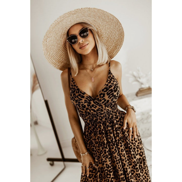 Elegant leopard maxi dress for women Lune London