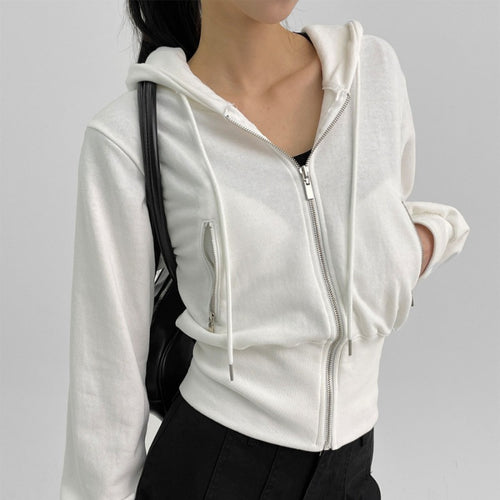 Ladies sporty zip hoodie with a fitted cut Chic & Stil