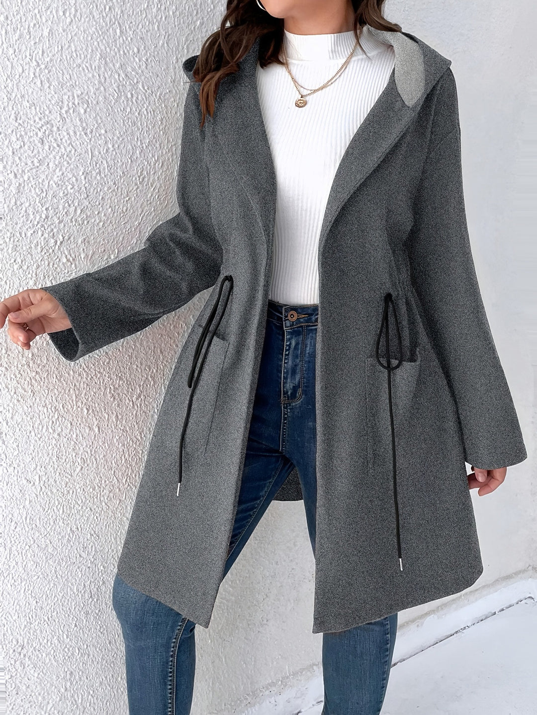 Ladies comfortable transition jacket with hood and drawstring Lune London