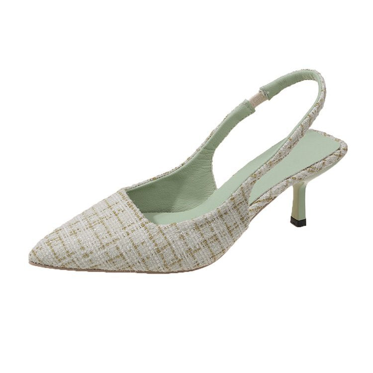 Women's Slingback Pumps with Elegant Fabric Mix and Fashionable Heel Chic und Stil