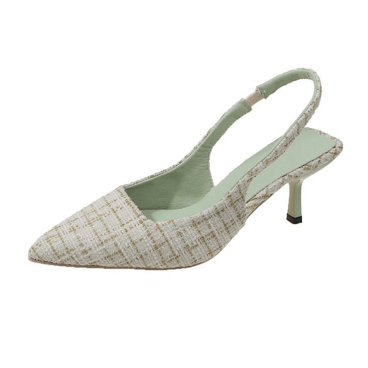 Women's Slingback Pumps with Elegant Fabric Mix and Fashionable Heel Chic und Stil