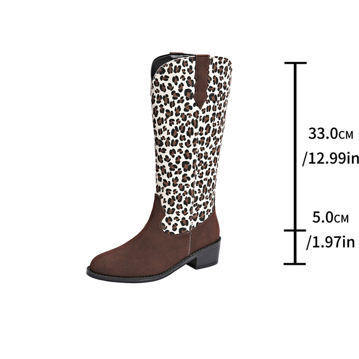 Ladies' boots with trendy polka dot pattern and sturdy block heel Lune London