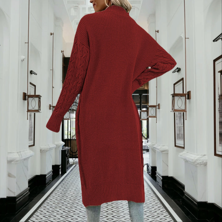 Ladies Chunky Knit Cardigan with Open Design and Deep Pockets Lune London
