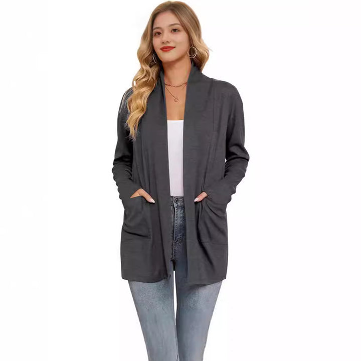 Lune London long casual cardigan for women with pockets