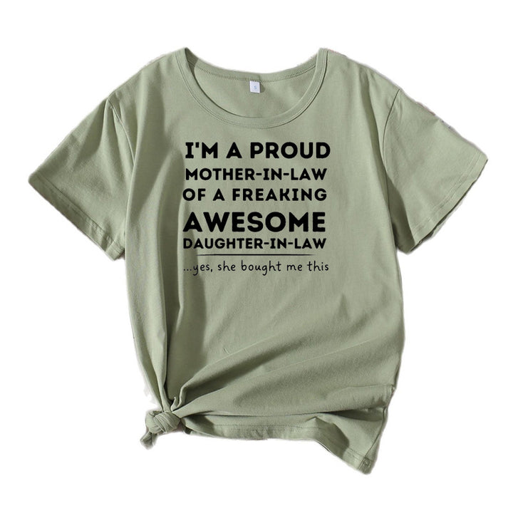 Ladies Graphic T-shirt Chic and Stylish for Mother-in-law Relaxed Fit