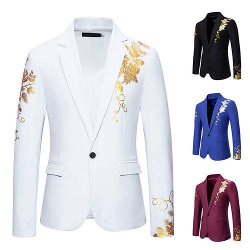 Veste élégante pour hommes avec design floral doré Lune London