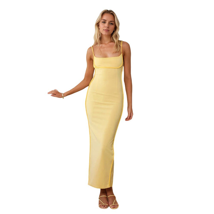 Maxi Couture Dress for Women with Elegant Straps and Flattering Cut for the Chic & Stylish Silhouette