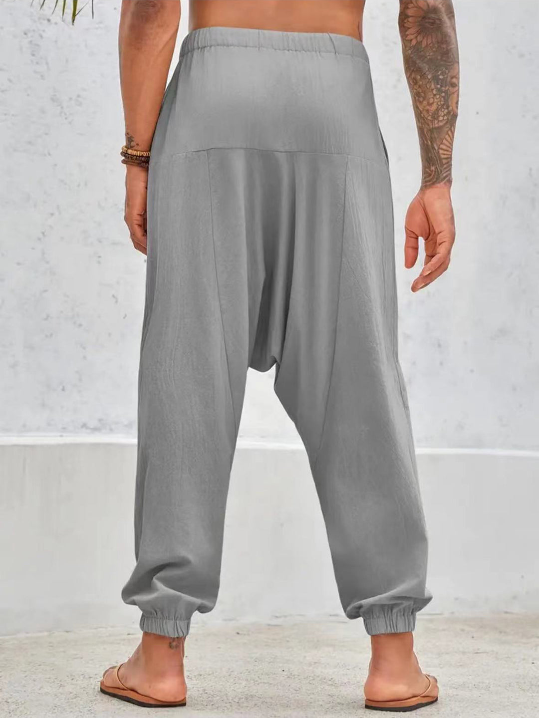 Casual harem pants for men with elastic waist and deep pockets Lune London