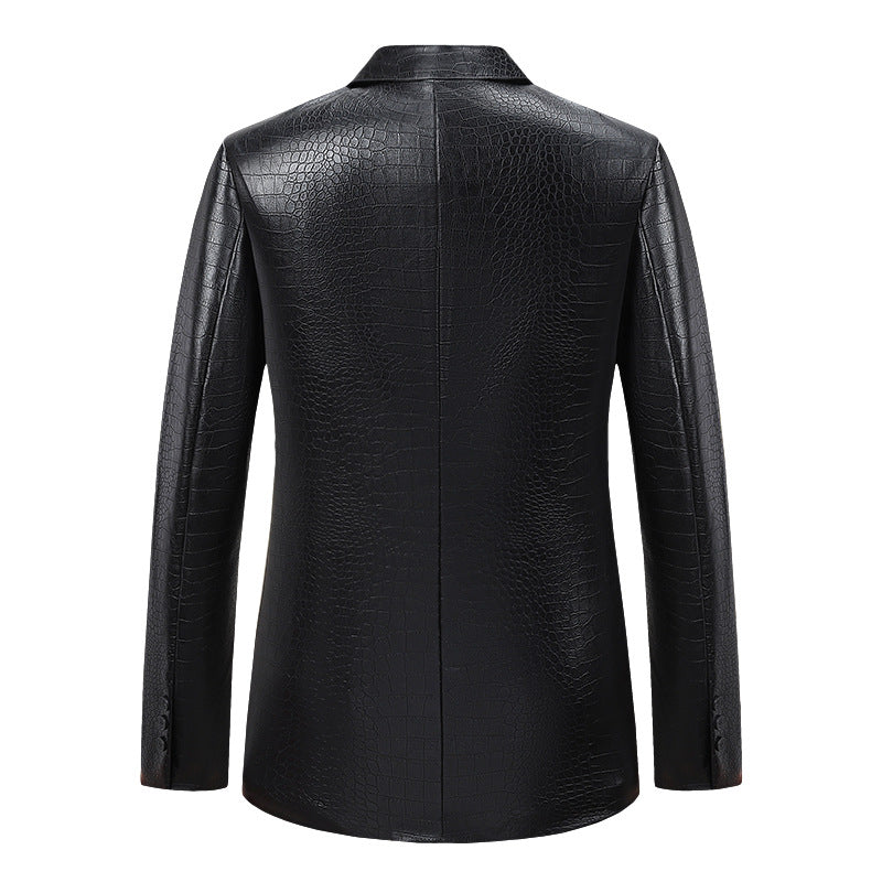 Ladies Elegant Faux Leather Jacket with Chic Textured Design and Style