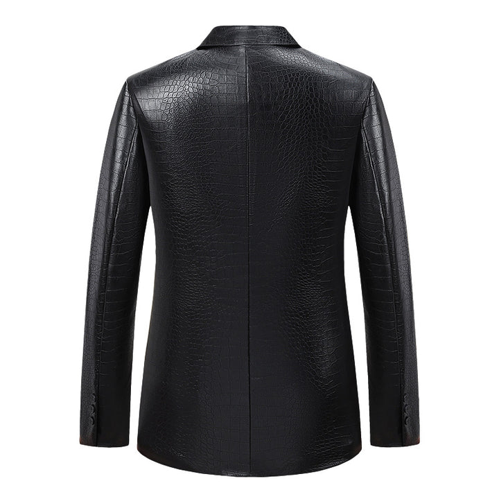 Ladies Elegant Faux Leather Jacket with Chic Textured Design and Style