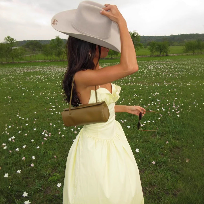 Robe Maxi Élégante Femme avec Détails Volants Chic & Stil