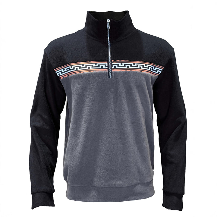 Men's fleece pullover with stylish high neck and contrasting pattern Lune London