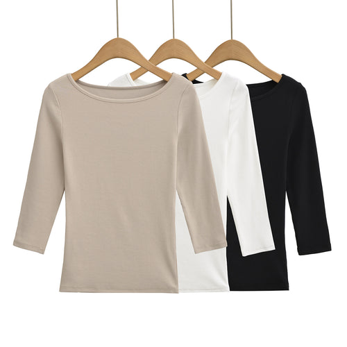 Women long sleeve top with elegant round neck Lune London