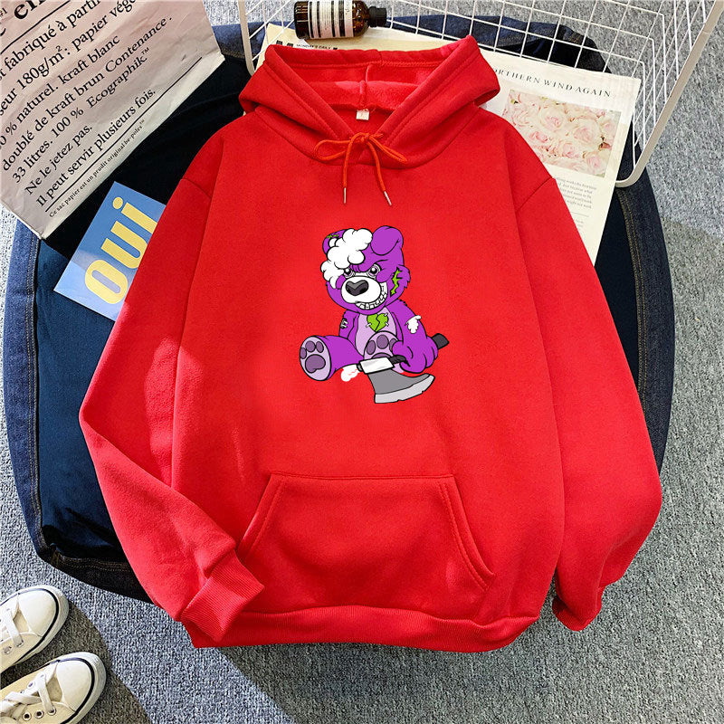 Women's hooded sweatshirt with charming bear motif Chic & Stil
