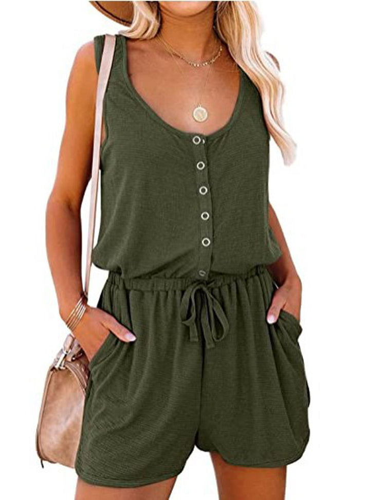 Ladies Practical jumpsuit with button details and adjustable waist Lune London