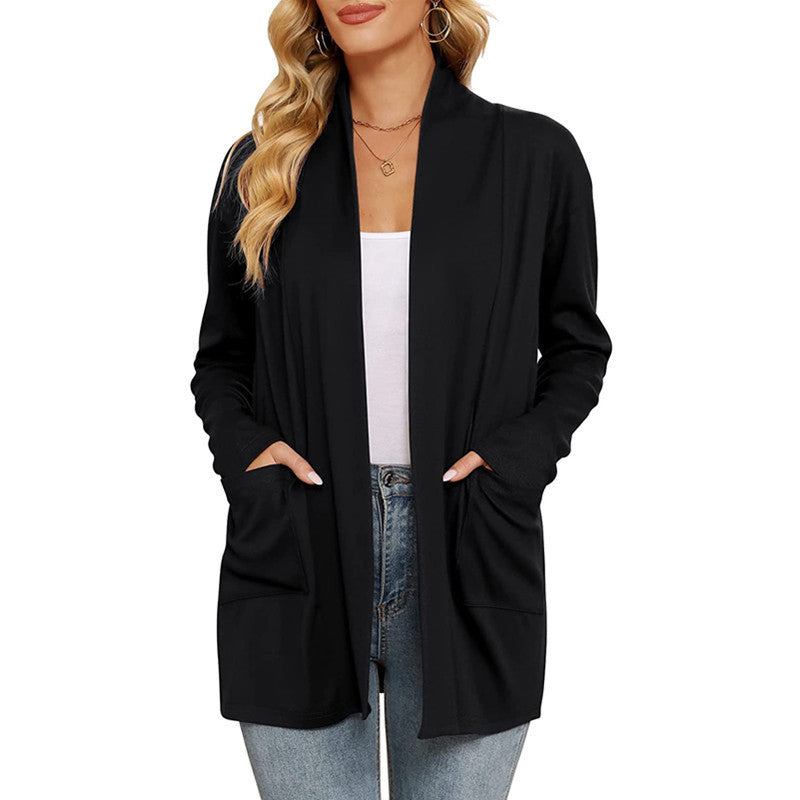 Lune London long casual cardigan for women with pockets