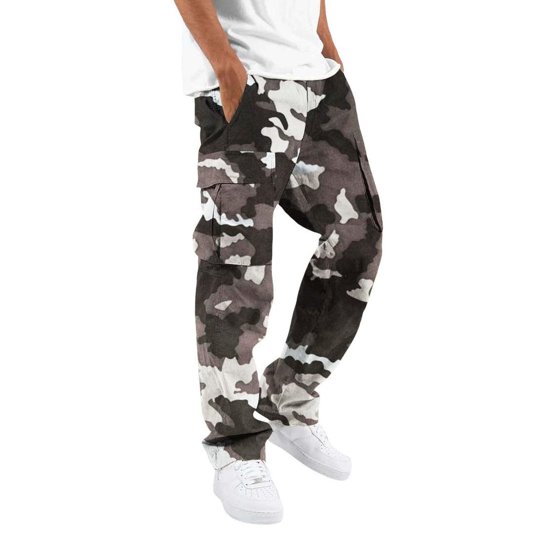 Camouflage cargo pants for men with multiple pockets Lune London