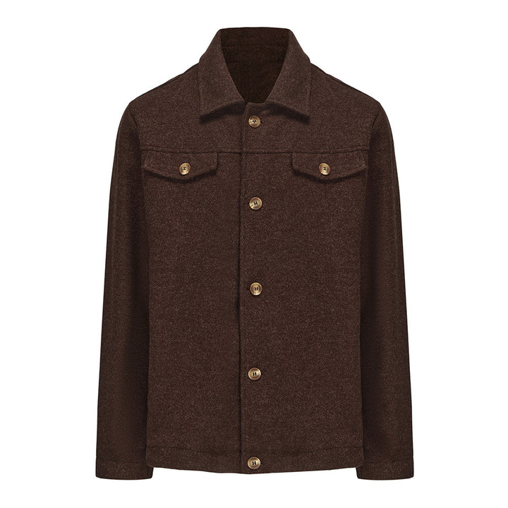Trendy cotton jacket for men with gold buttons and flap pockets Lune London