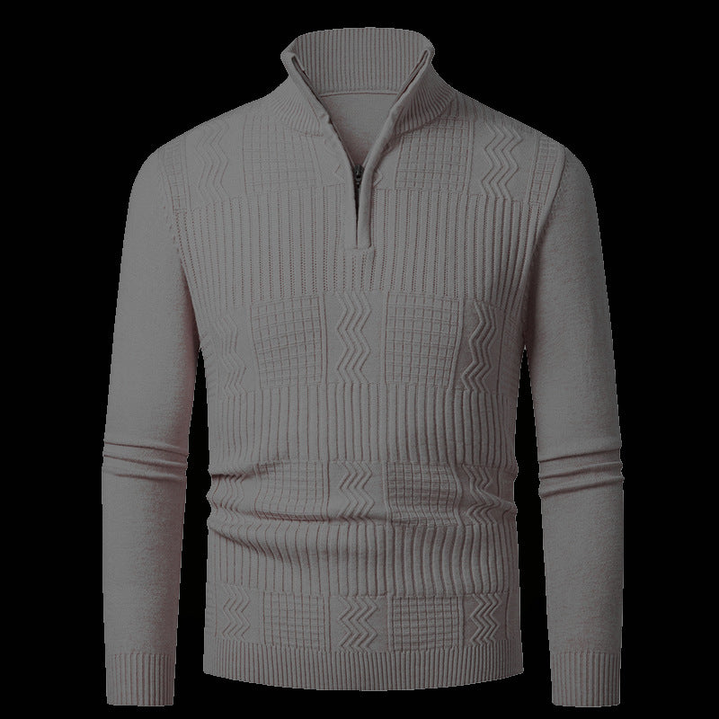 Men's knit sweater with modern zipper and textured surface Lune London