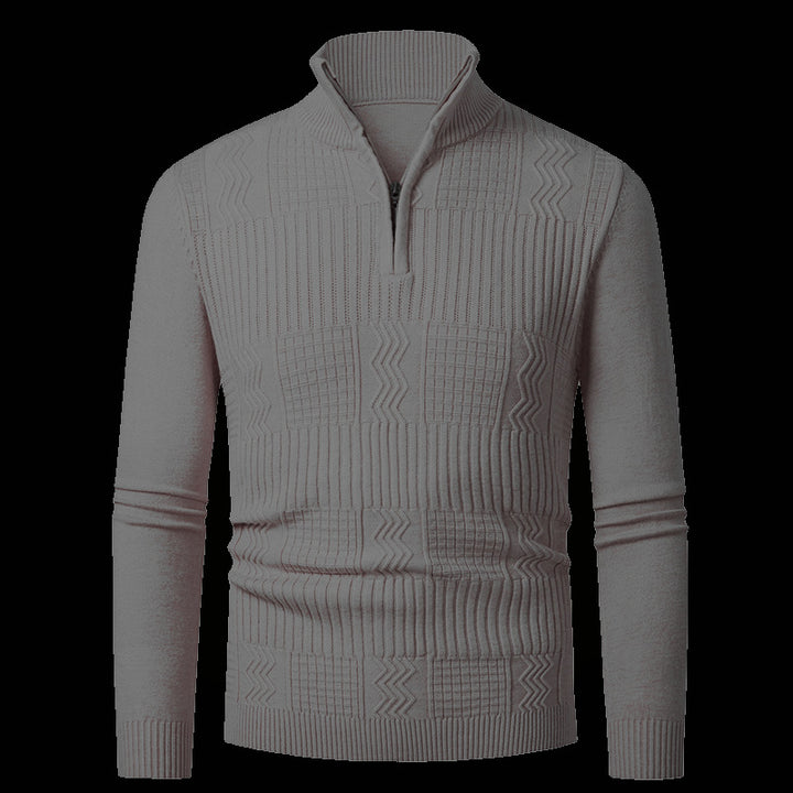 Men's knit sweater with modern zipper and textured surface Lune London