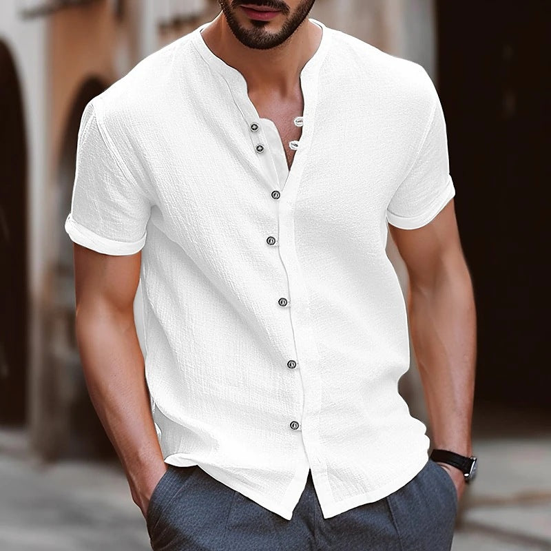 Structured short-sleeve shirt for men with buttons Lune London