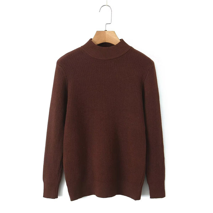 Pull en maille fine pour femmes avec col montant Chic & Stil