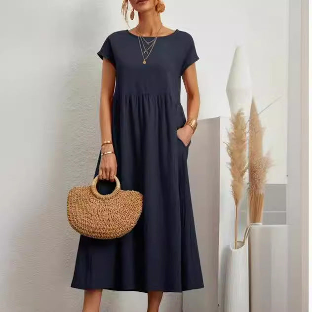 Women’s Midi Dress with Casual Cut and Side Pockets Lune London