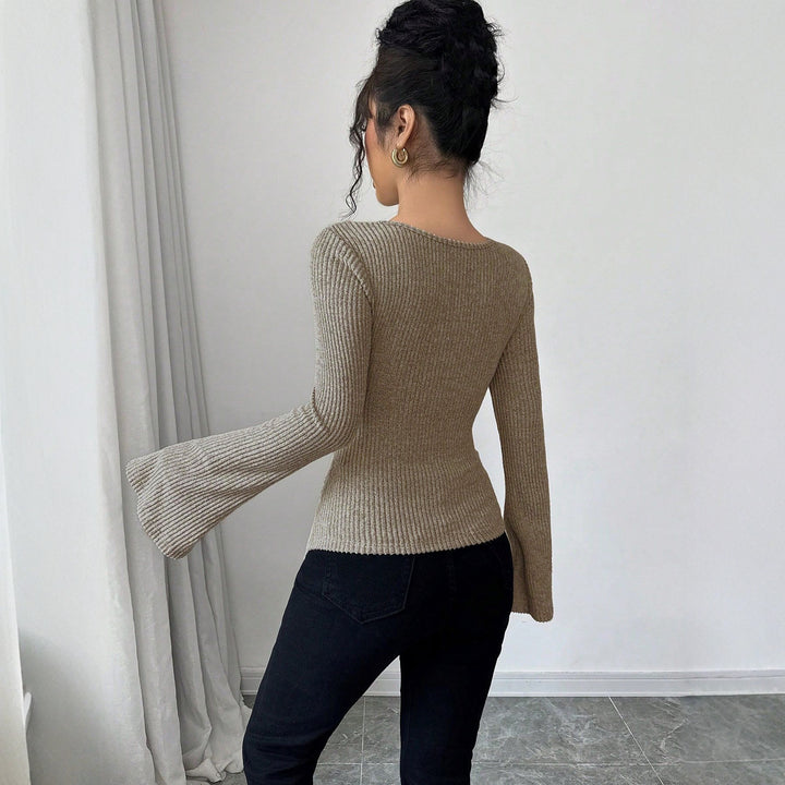 Women's wrap top with asymmetric hem and wide sleeves Lune London