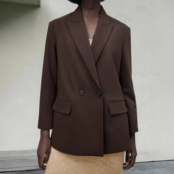 Women Elegant and Modern Chic Double-Breasted Blazer Jacket