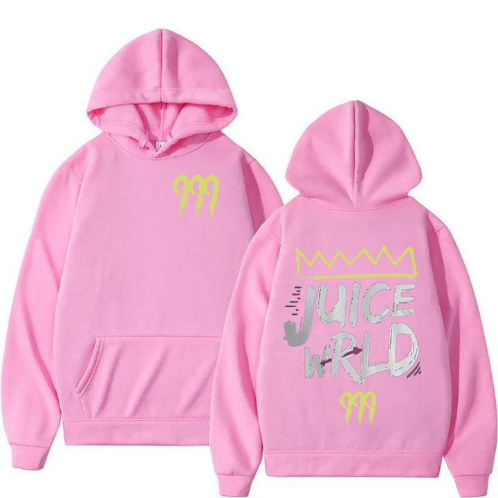 Women's hoodie with modern kangaroo pocket design and striking graphic print Chic & Stil